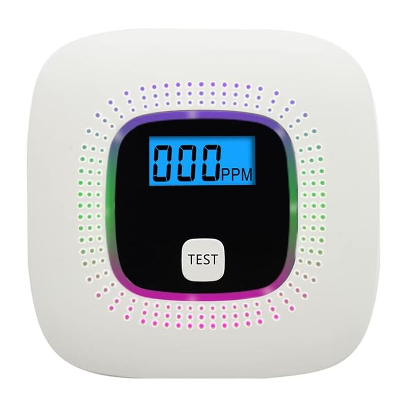 foto del prodotto fortuneville rilevatore di monossido di carbonio con display digitale e batteria sostituibile, rilevatore di co con pulsante test e indicatore di