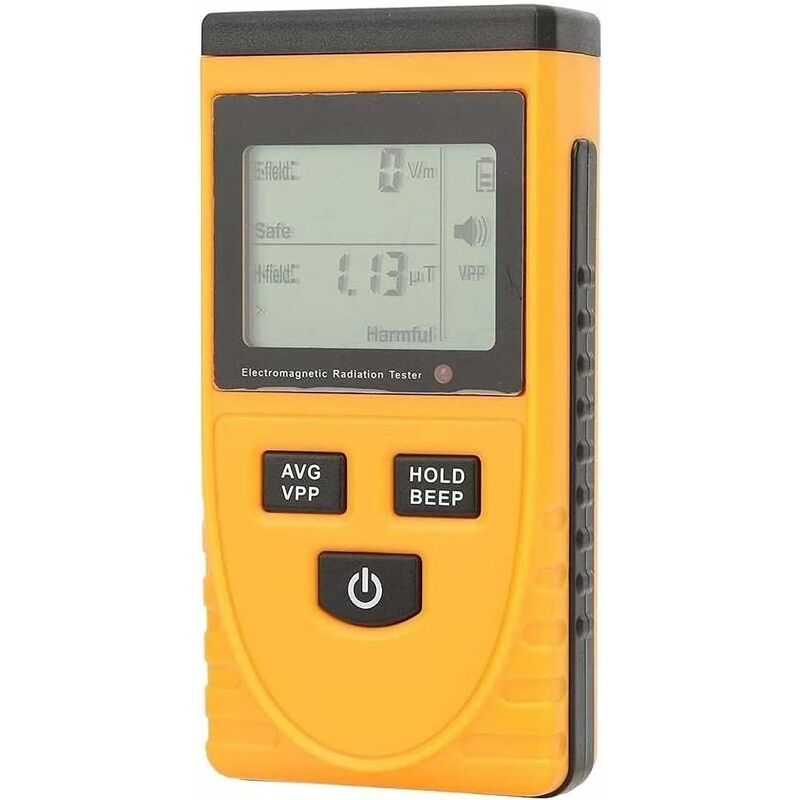 foto del prodotto fortuneville rilevatore digitale di radiazioni elettromagnetiche, display lcd 2 in 1, rilevatore di campi elettromagnetici, dosimetro, tester per