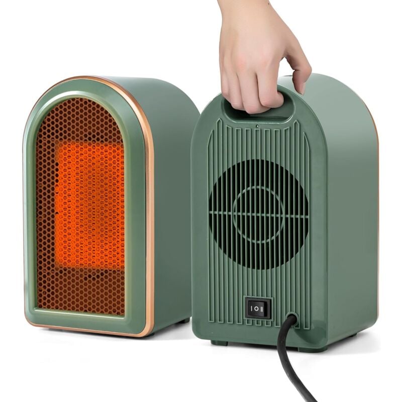 foto del prodotto fortuneville riscaldatore portatile a basso consumo, piccolo riscaldatore ceramico ptc, riscaldatore silenzioso 1200w 800w, mini riscaldatore