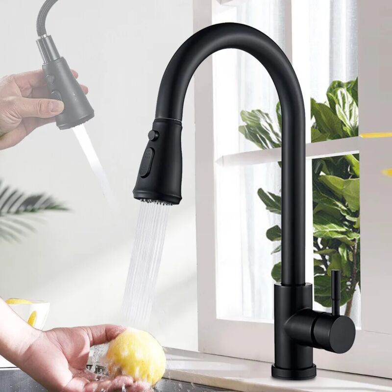 foto del prodotto fortuneville rubinetto cucina estensibile in acciaio inox con doccia miscelatore cucina 360 