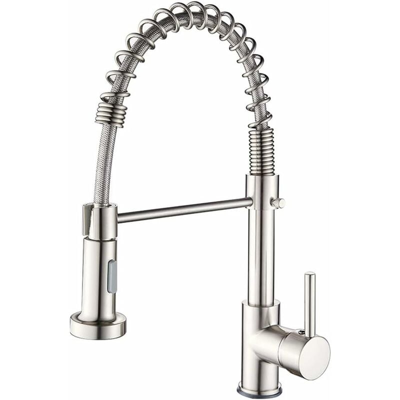 foto del prodotto fortuneville rubinetto cucina lavello con doccetta molla a spirale girevole 360 a doppio modalit di spruzzo con flessibili argento 