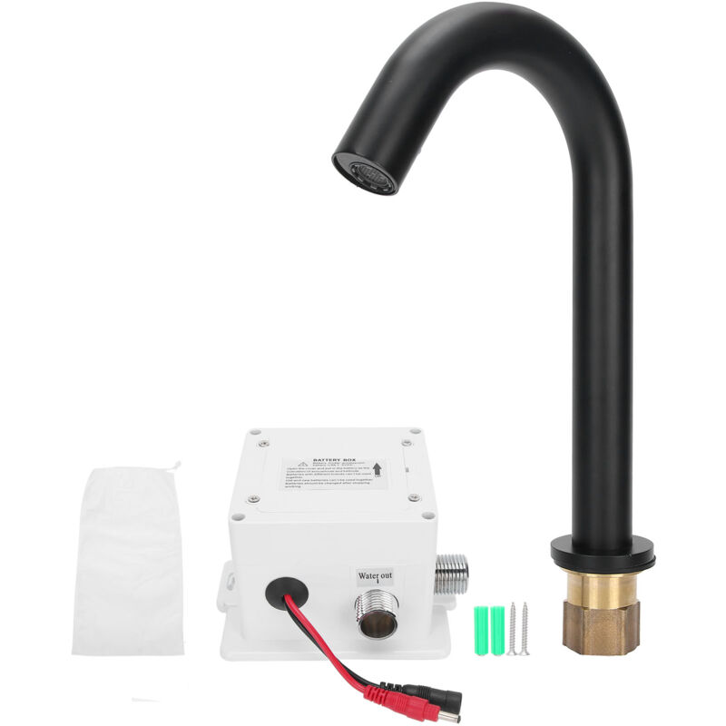 foto del prodotto fortuneville rubinetto del sensore nero g1 2 rubinetto del lavandino automatico intelligente verticale in rame rubinetto del lavandino della cucina