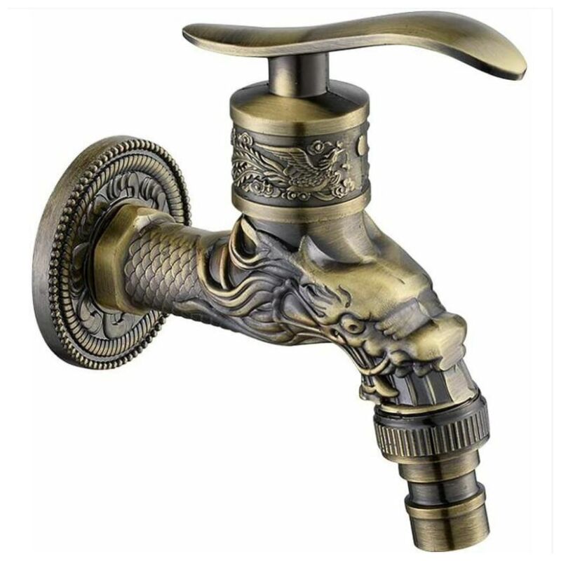 foto del prodotto fortuneville rubinetto in ottone antico, rubinetto dell acqua antico, rubinetto intagliato in ottone antico per casa, cucina, bagno, giardino