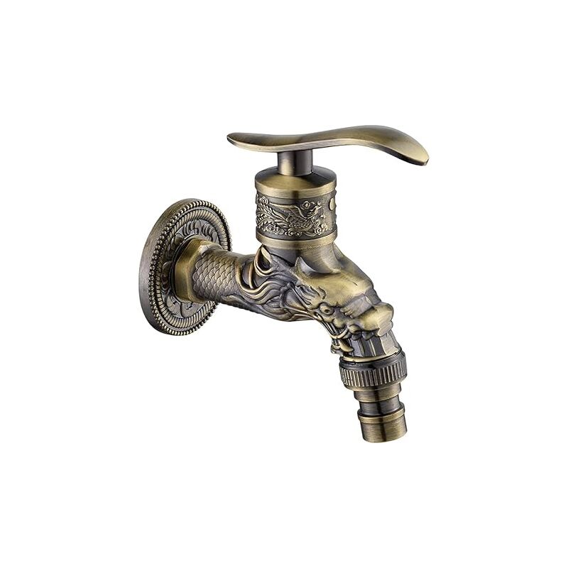 foto del prodotto fortuneville rubinetto in ottone antico, rubinetto per lavabo in ottone, rubinetto antico per giardino esterno, cucina, bagno