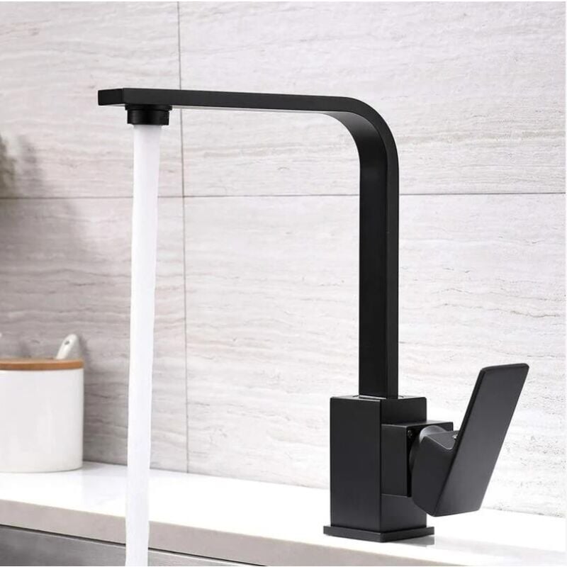 foto del prodotto fortuneville rubinetto miscelatore da cucina rubinetto da cucina lavello da cucina rubinetto girevole a 360 rubinetto per lavello nero