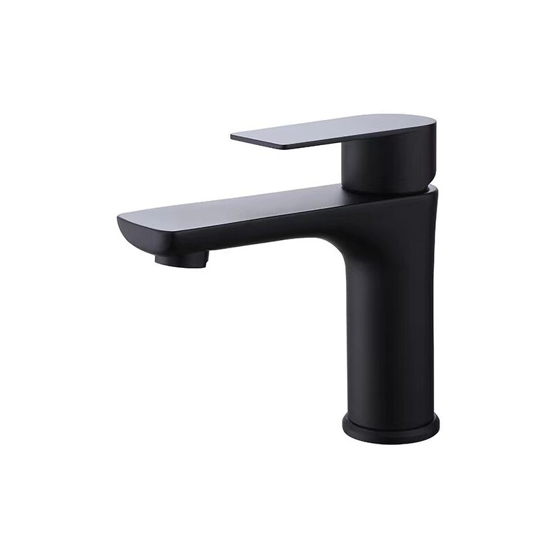 foto del prodotto fortuneville rubinetto miscelatore per lavabo verniciato in acciaio inossidabile nero rubinetto per lavabo monoforo per bagno caldo e freddo nero