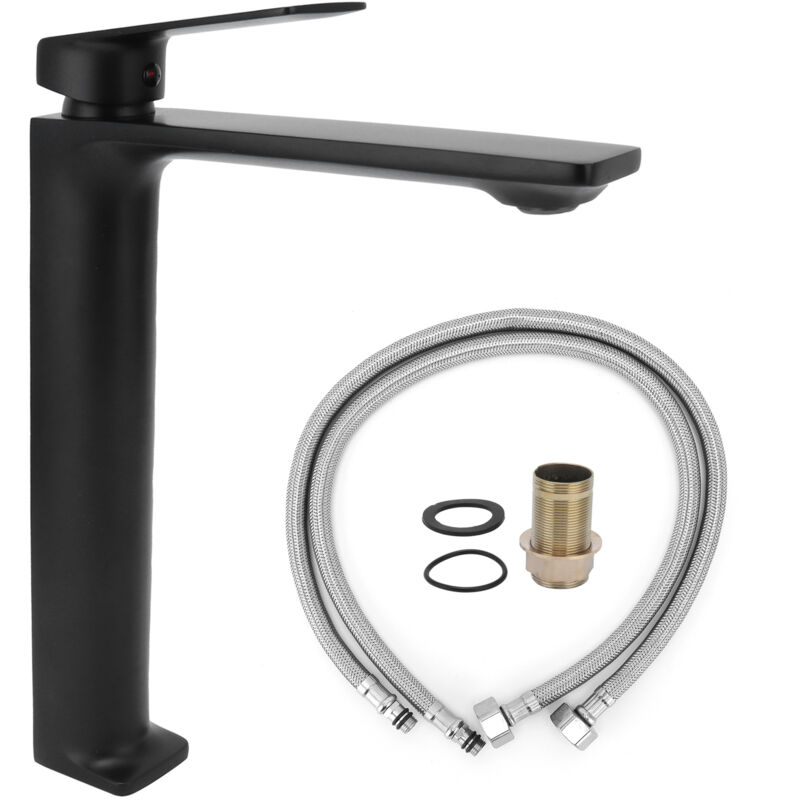 foto del prodotto fortuneville rubinetto per acqua monoforo da bagno, rubinetto per lavabo caldo e freddo per uso domestico nero per casag3 8