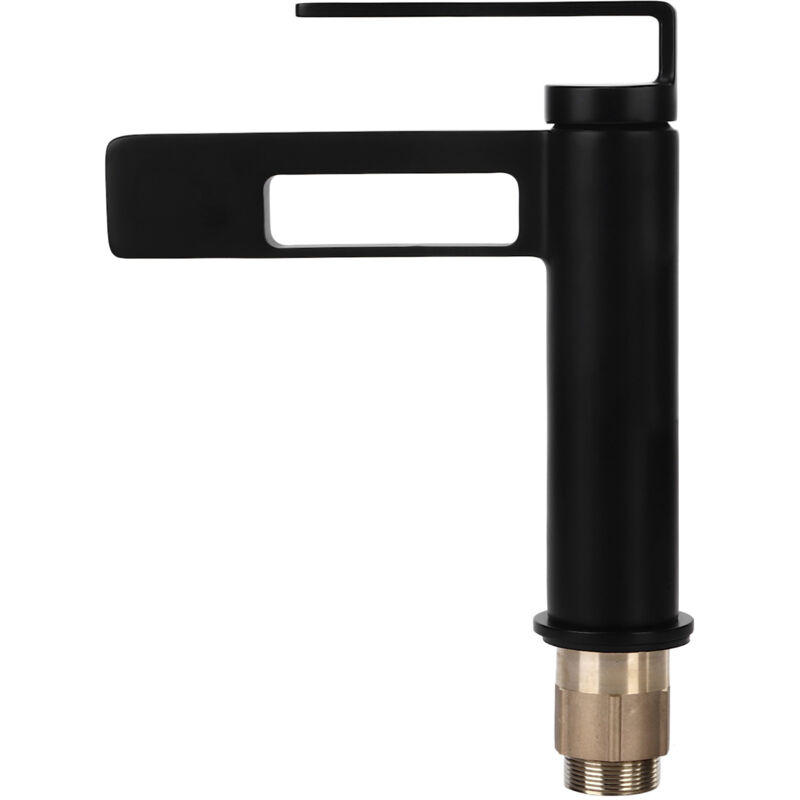 foto del prodotto fortuneville rubinetto per bagno a cascata miscelatore acqua calda e fredda rubinetto per lavabo monoforo per bagno nero.