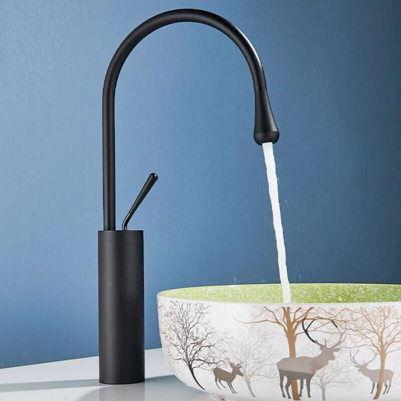 foto del prodotto fortuneville rubinetto per lavabo da bagno, rubinetto alto nero, miscelatore per lavabo da bagno