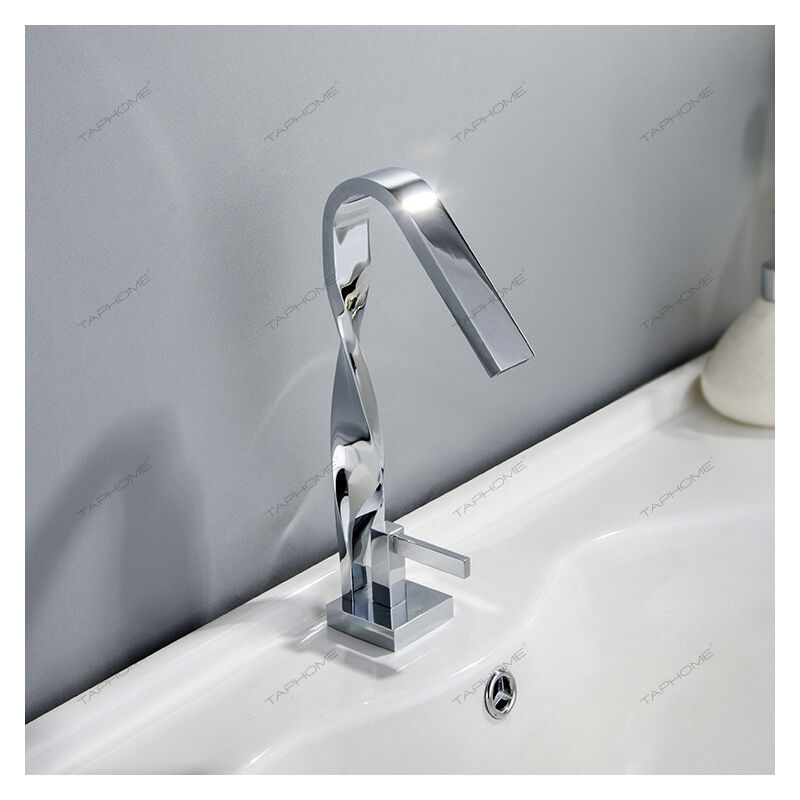 foto del prodotto fortuneville rubinetto per lavabo di design a cascata rubinetto monocomando per lavabo da bagno rubinetto per lavabo cromato rubinetto per bagno