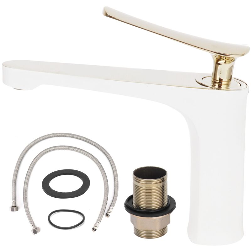 foto del prodotto fortuneville rubinetto per lavabo moderno g1 2 miscelatore per acqua calda e fredda accessorio per il bagno oro bianco