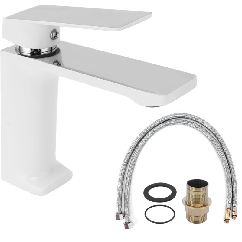 foto del prodotto fortuneville rubinetto per lavabo monoforo da bagno, rubinetto per lavabo in rame per acqua calda e fredda per uso domesticog3 8