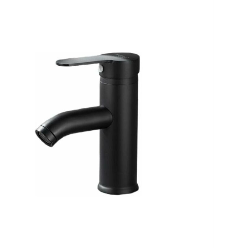 foto del prodotto fortuneville rubinetto per lavabo nero opaco miscelatore acqua calda fredda nero