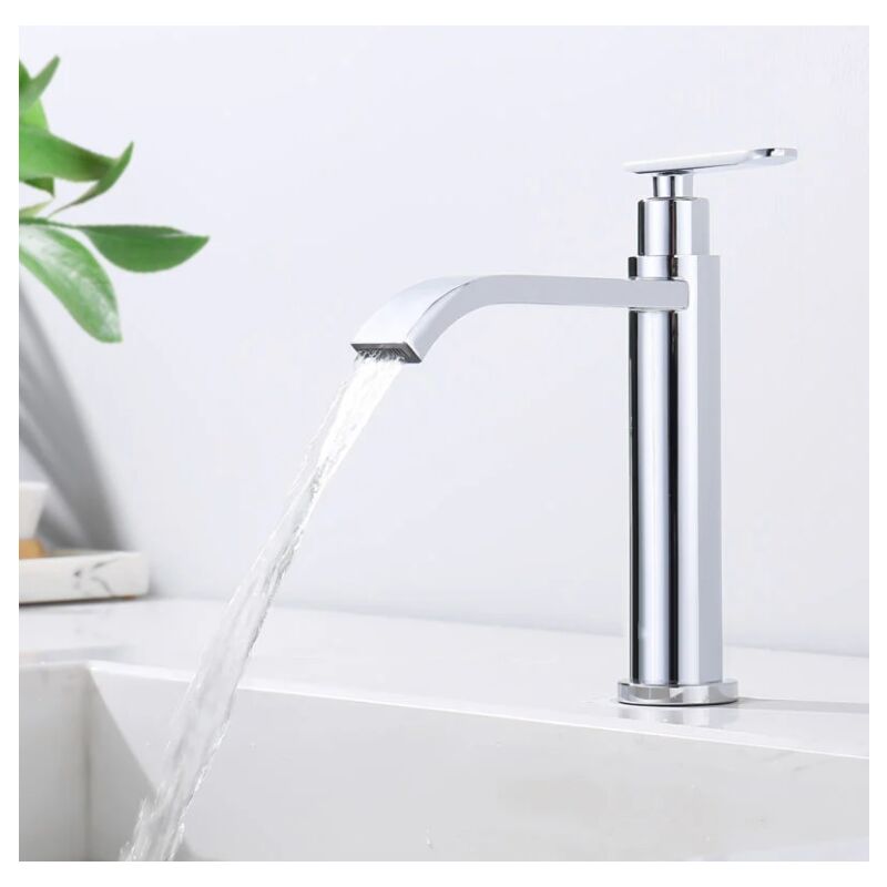 foto del prodotto fortuneville rubinetto per lavabo solo acqua fredda, rubinetto per lavabo a cascata alta, beccuccio per lavabo, rubinetti per wc ospiti, cartuccia