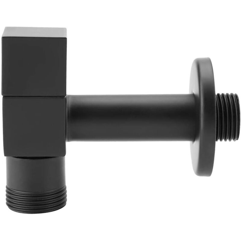 foto del prodotto fortuneville rubinetto per lavatrice monopezzo quadrato in ottone, rubinetto singolo per lavabo a parete, rubinetto per lavanderia domestica, nero