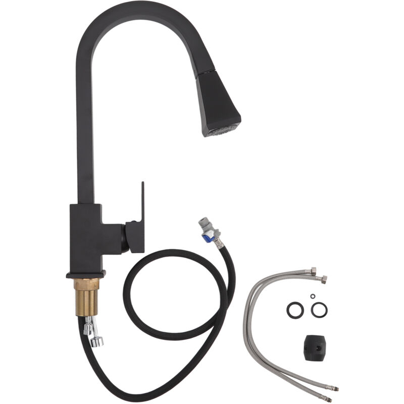 foto del prodotto fortuneville rubinetto per lavello da cucina 2 in 1 rubinetto per lavello in acciaio inossidabile ottone acqua calda e fredda forma ad arco