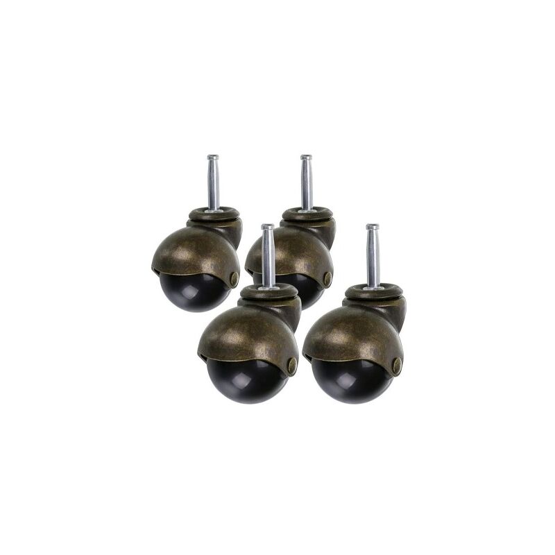 foto del prodotto fortuneville ruota a sfera in bronzo da 50 mm, ruote per mobili con prese, ruote a sfera arrotondate, ricambio per mobili, sedie, armadi set di 4