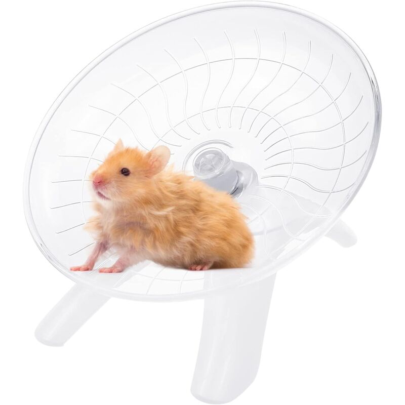 foto del prodotto fortuneville - ruota per criceti in plastica, giocattolo per ruote sportive con disco volante per criceti da 7 pollici, rotatore silenzioso per criceti siriani, gerbilli, topi o altri piccoli animali domestici (bian