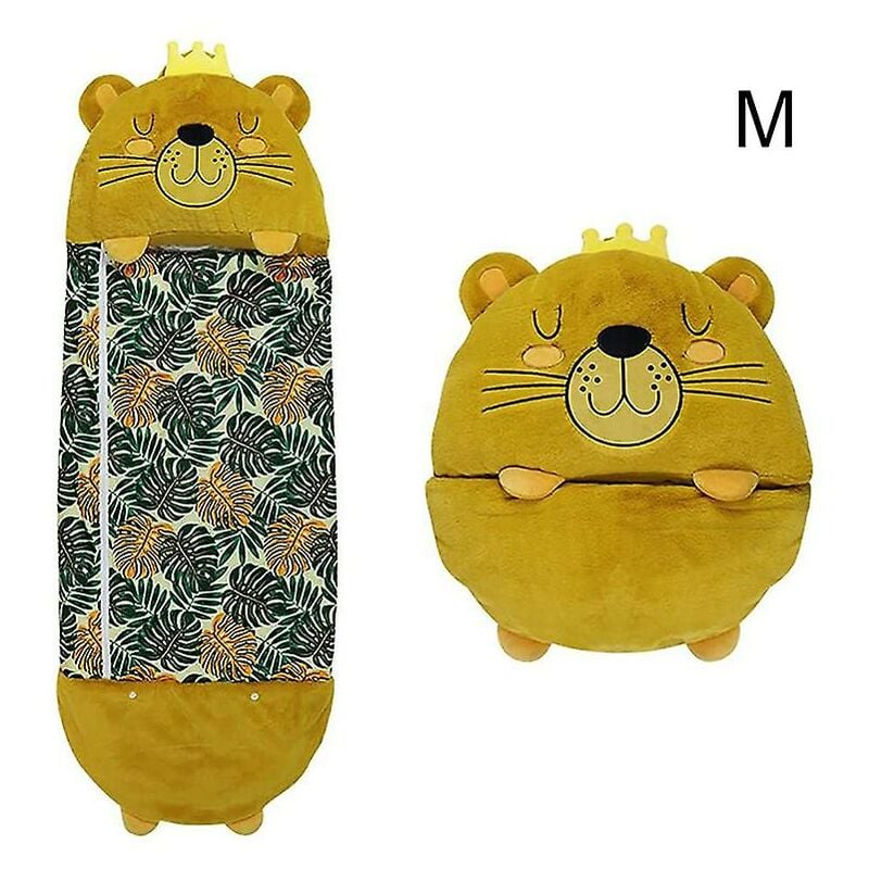 foto del prodotto fortuneville sacco a pelo per bambini 2 in 1 cartoon animal fluffy sacco a pelo per bambini fornitura da viaggio all aperto
