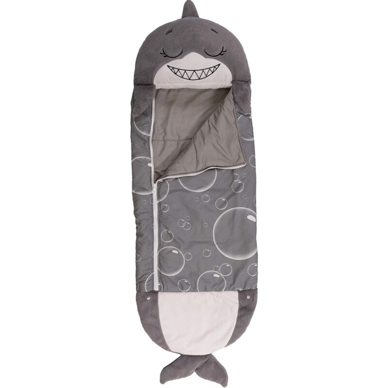 foto del prodotto fortuneville sacco a pelo pieghevole 2 in 1 con cuscino shark sacco a pelo antiurto per bambini