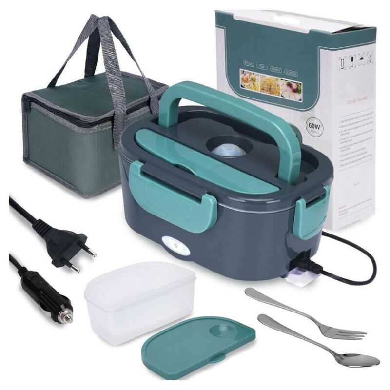 foto del prodotto fortuneville scaldavivande elettrico per lunch box, microonde portatile ad alta potenza 3 in 1 da 60 w per auto e casa 12 v 24 v 220 v,