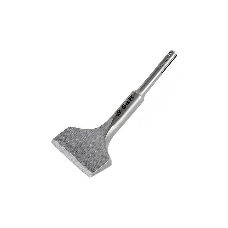 foto del prodotto fortuneville scalpello per piastrelle ad alte prestazioni 165 mm x 75 mm angolato, geometria ottimizzata per piastrelle, temprato, largo, scalpello