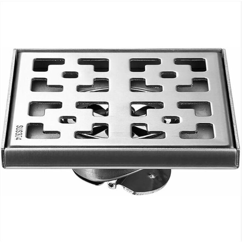 foto del prodotto fortuneville scarico per doccia scarico per doccia quadrato in acciaio inossidabile con scarico anti intasamento di grande calibro 15x15 cm