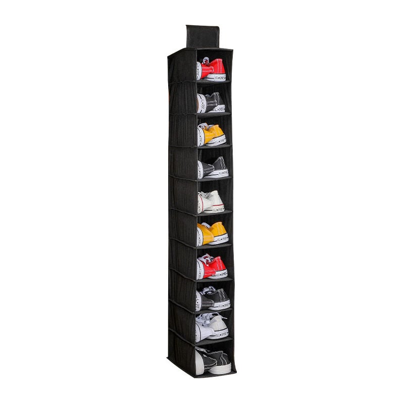 foto del prodotto fortuneville scarpiera scarpiera sospesa con 10 cubi scaffale sospeso per borsa perfetta, borsa o deposito di scarpe nero
