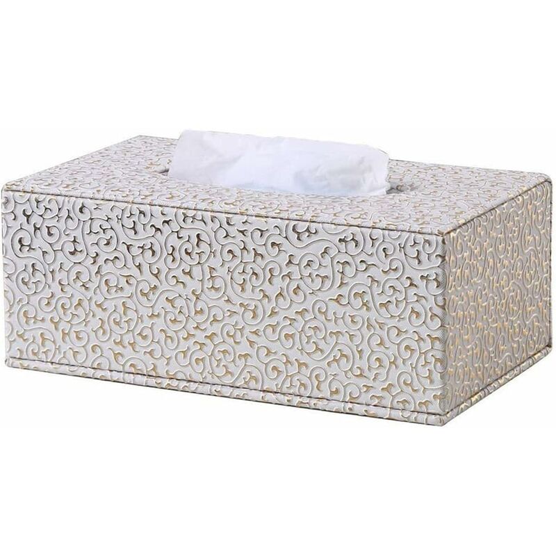 foto del prodotto fortuneville scatola porta fazzoletti in pelle per casa, ufficio e auto oro 