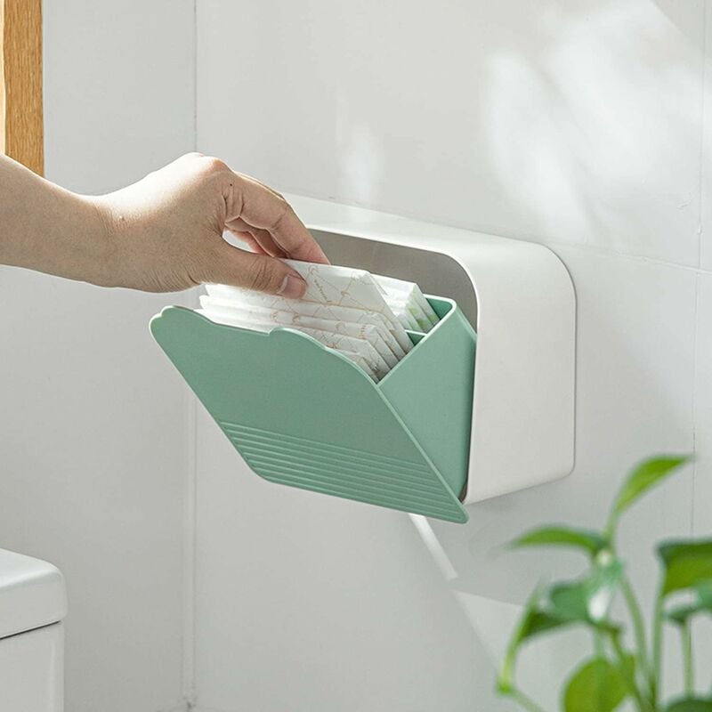 foto del prodotto fortuneville scatola porta trucchi, cotton fioc, palline, spugne, sali da bagno, verde
