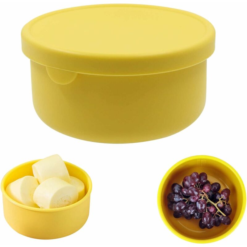 foto del prodotto fortuneville scatole bento pieghevoli in silicone scatola per alimenti pieghevole per forno a microonde da 700 ml con coperchio, riutilizzabile e
