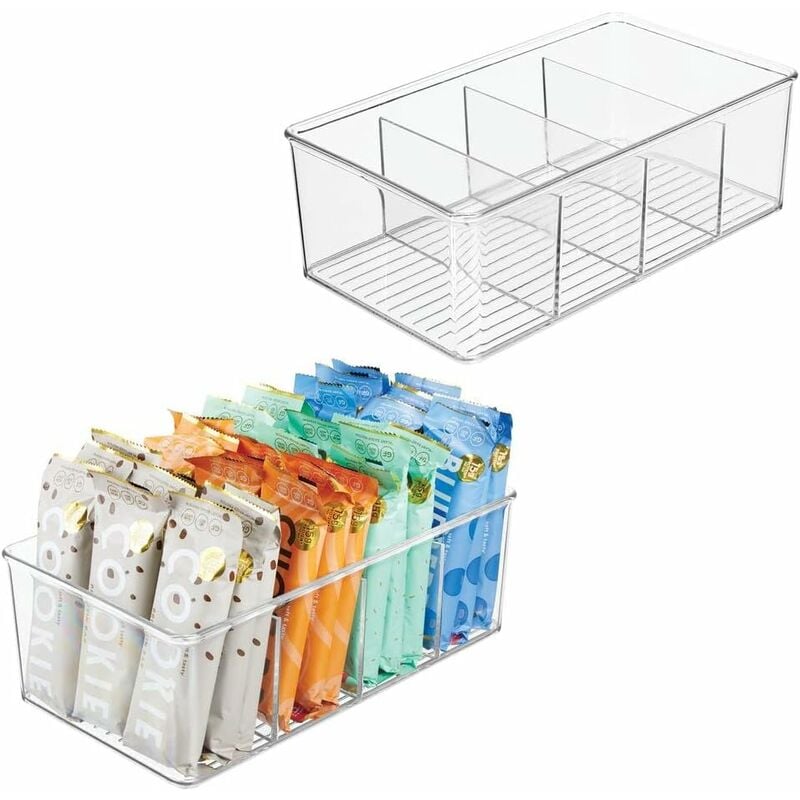 foto del prodotto fortuneville scatole portaoggetti impilabili set di 2 contenitori per la cucina. trasparente
