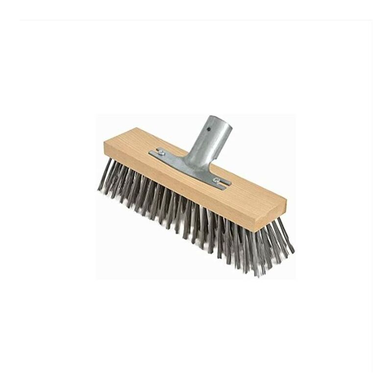foto del prodotto fortuneville scopa in acciaio monopezzo con supporto per manico in metallo testa di scopa faggio premium 20 cm
