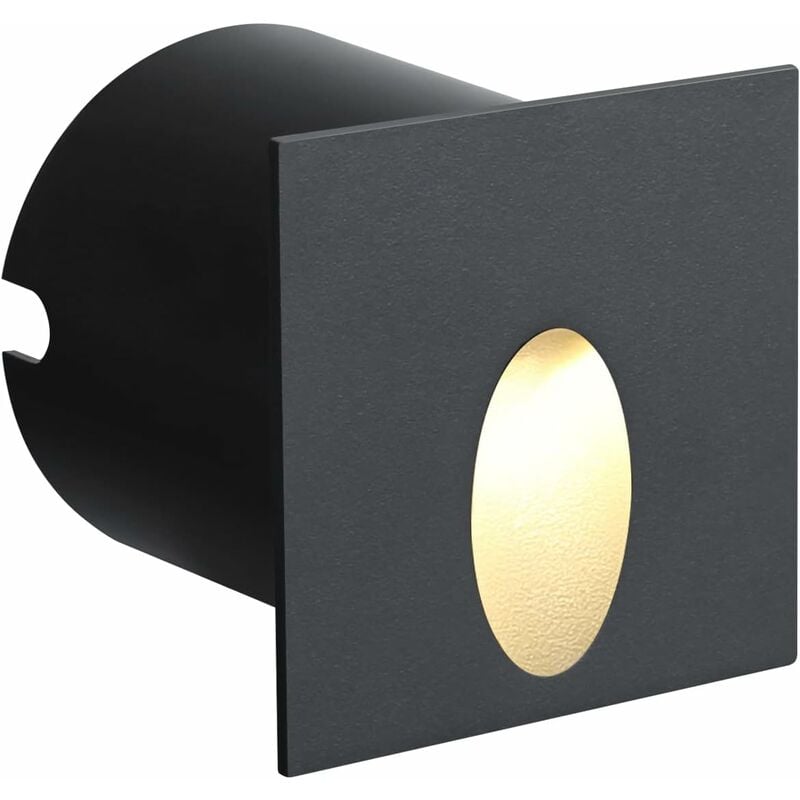 foto del prodotto fortuneville segnapassi da incasso per esterni moderni a led per scale 3w 3000k bianco caldo ip54 faretti quadrati impermeabili per interni bagno