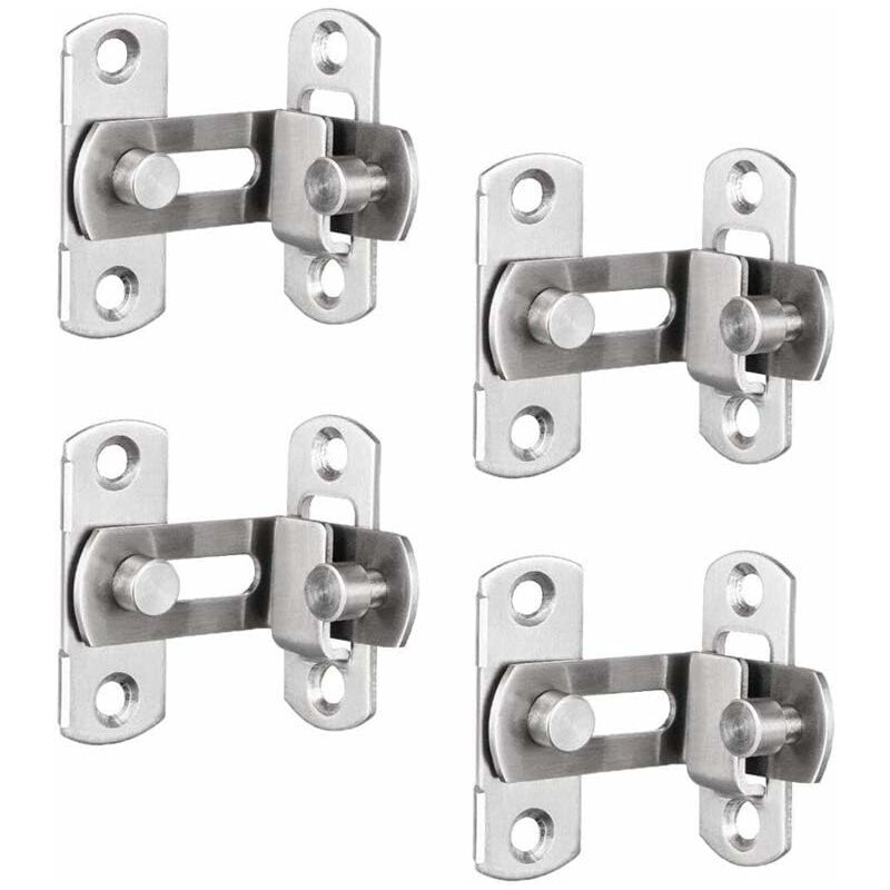 foto del prodotto fortuneville serratura per porta scorrevole ad angolo retto da 4 pezzi, serratura per porta di sicurezza, bulloni di bloccaggio in acciaio