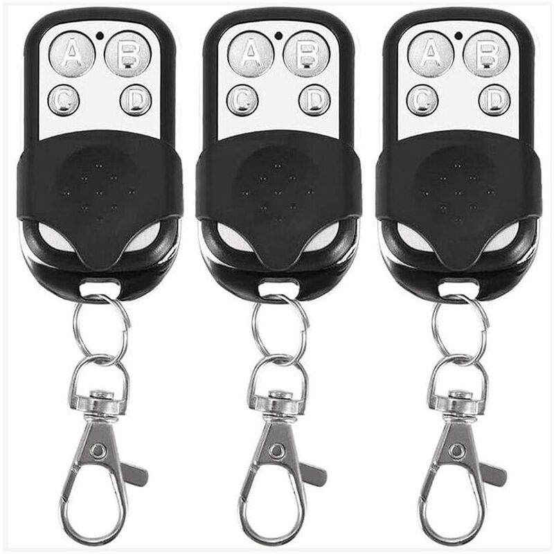 foto del prodotto fortuneville set 3 telecomandi universali per cancelli automatici frequenza 433,92 mhz codice fisso, 4 pulsanti per comandare fino a 4 porte