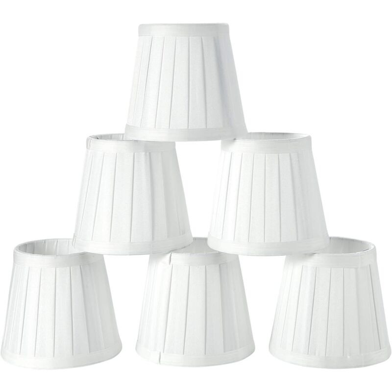 foto del prodotto fortuneville set 6 paralumi in tessuto per lampade da soffitto e a sospensione, paralumi a clip per lampade da parete e da comodino bianco puro 