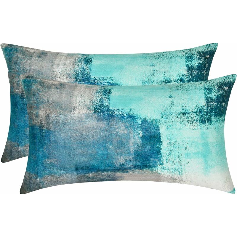 foto del prodotto fortuneville set di 2 federe per cuscino 30 x 50 cm color foglia di t , fodera per cuscino morbida e decorativa per divano, camera da letto,