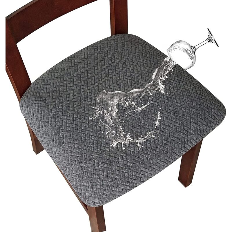 foto del prodotto fortuneville set di 2 fodere per sedie impermeabili jacquard elasticizzate, fodere per sedie da pranzo fodere per sedie da cucina con fibbia