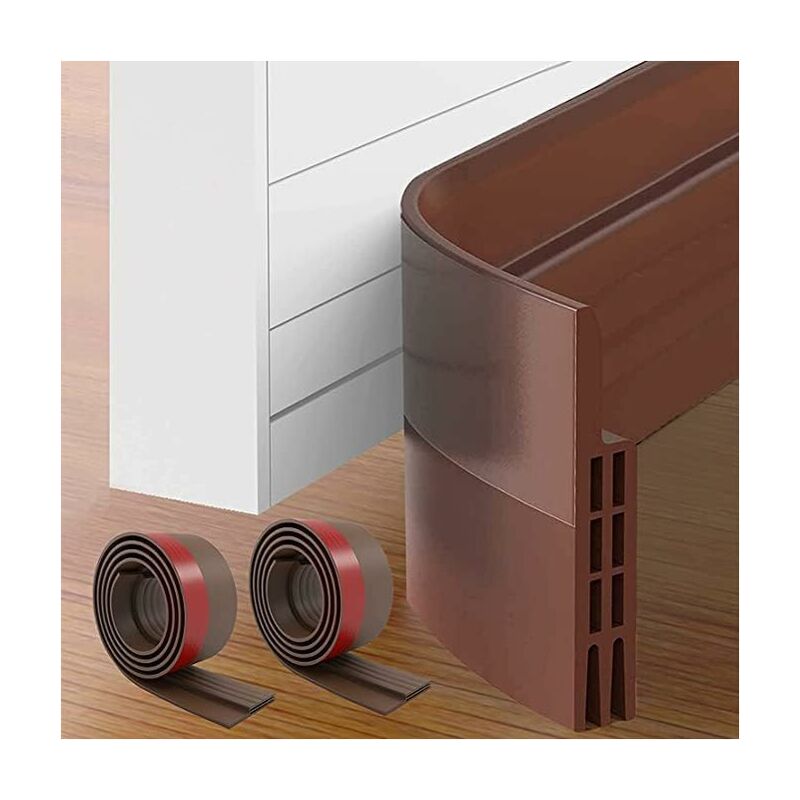 foto del prodotto fortuneville set di 2 sigillanti per fondo porta, adesivo per fondo porta 100 x 5 cm, isolamento acustico termico in silicone morbido striscia