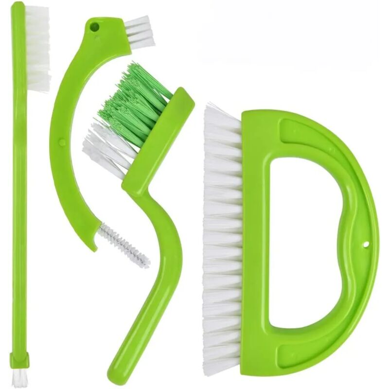 foto del prodotto fortuneville set di 4 spazzole per la pulizia, strumenti per la pulizia delle fessure, spazzola per fughe con impugnatura antiscivolo, spazzole per