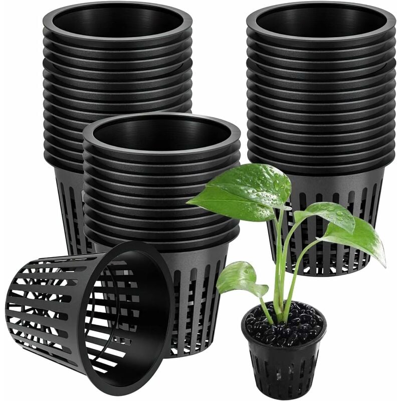 foto del prodotto fortuneville set di 50 vasi per coltivazione idroponica, rete idroponica da 8 cm, piante idroponiche per piante idroponiche, vasi in plastica