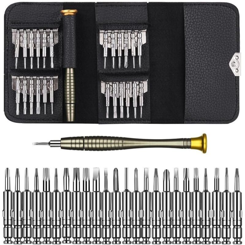 foto del prodotto fortuneville set di cacciaviti di precisione 25 in 1, kit di cacciaviti per riparazione di iphone, laptop, orologi, gioielli, giocattoli, occhiali