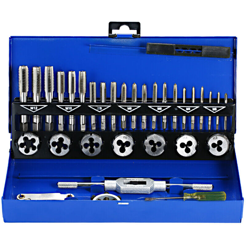 foto del prodotto fortuneville set di maschi e filiere chiavi metriche tagliate m3 m12 utensile per filettatura manuale maschi in carburo di tungsteno utensile per