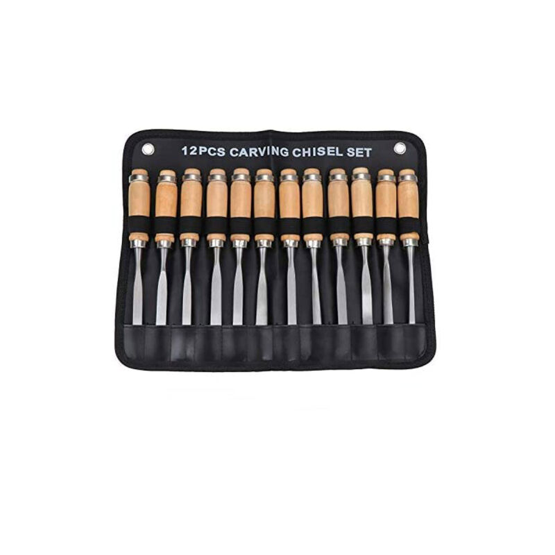 foto del prodotto fortuneville set di scalpelli per la lavorazione del legno 12 in 1, coltello da intaglio, set di scalpelli a mano per falegnami, scultori, artisti