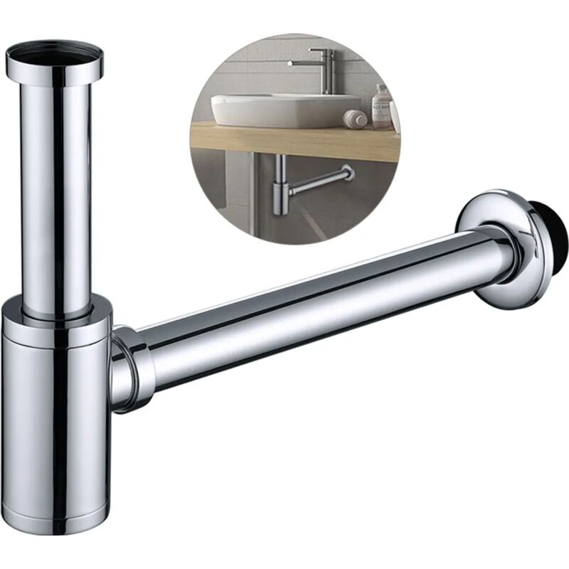 foto del prodotto fortuneville sifone per tubo sifone universe per lavabo in acciaio inox, set di scarico per bagno, raccordo per set di scarico per tubo sifone
