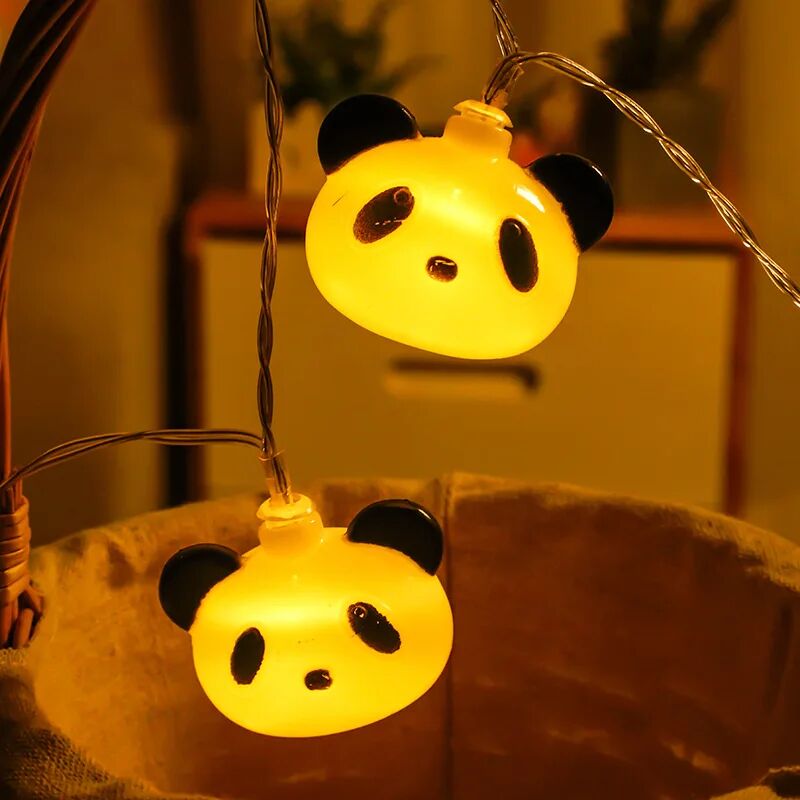 foto del prodotto fortuneville simpatiche lucine a forma di testa di panda lucine a led per la camera dei bambini luce notturna di natale lampada giocattolo