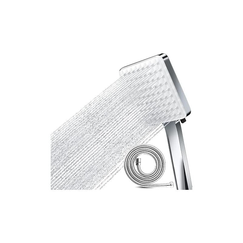 foto del prodotto fortuneville soffione doccia antistress con 6 tipi di getti, ampia piastra con 72 fori spruzza l acqua in modo uniforme, soffione doccia universale