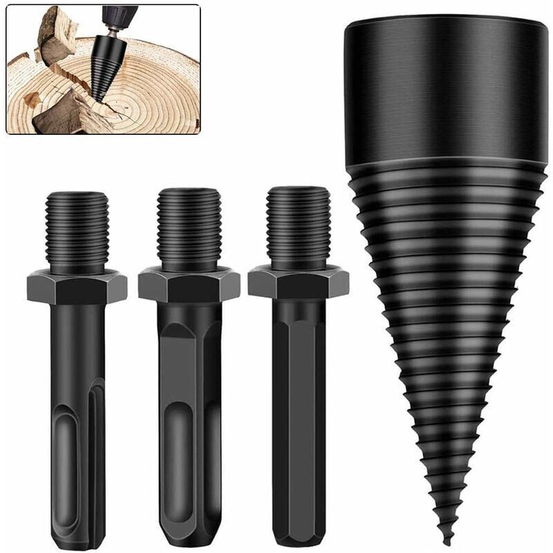 foto del prodotto fortuneville spaccalegna, punta da trapano per spaccalegna da 42 mm, spaccalegna conico per trapano per legno e fresa per legno, utensile per