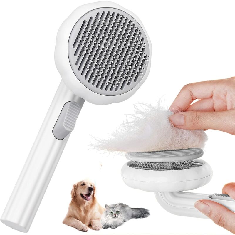 foto del prodotto fortuneville spazzola per gatti a pelo corto gatto, spazzola per cani a pelo corto spazzola per depilazione autopulente per gatti per cuccioli di